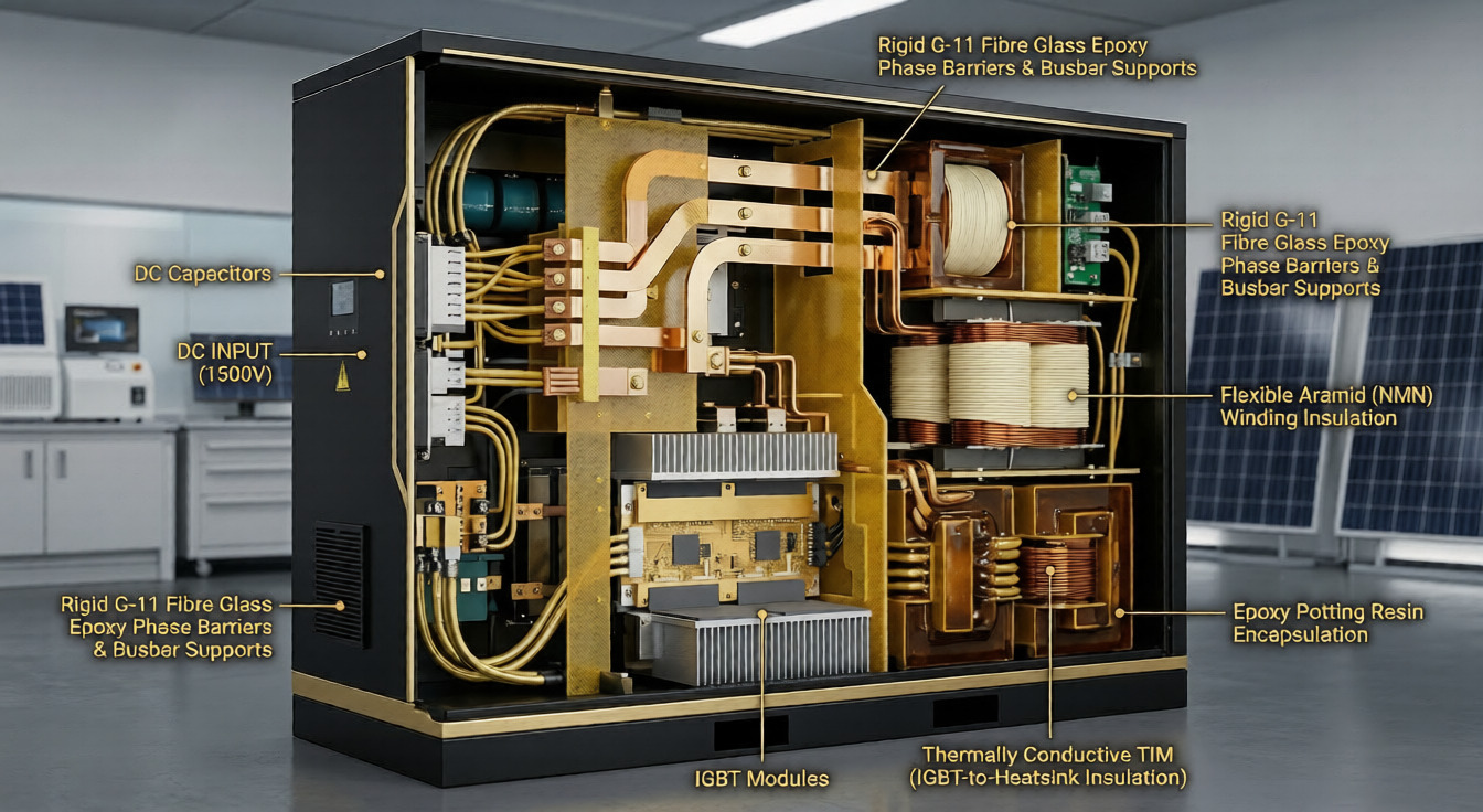 Insulation materials for solar inverter high-voltage DC applications
